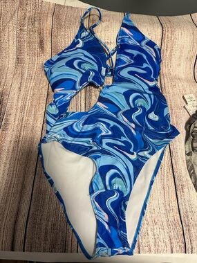 Women’s Blue Swirl One-Piece Swimsuit